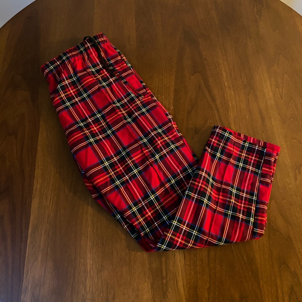 Plaid straight leg fabric pant size XL